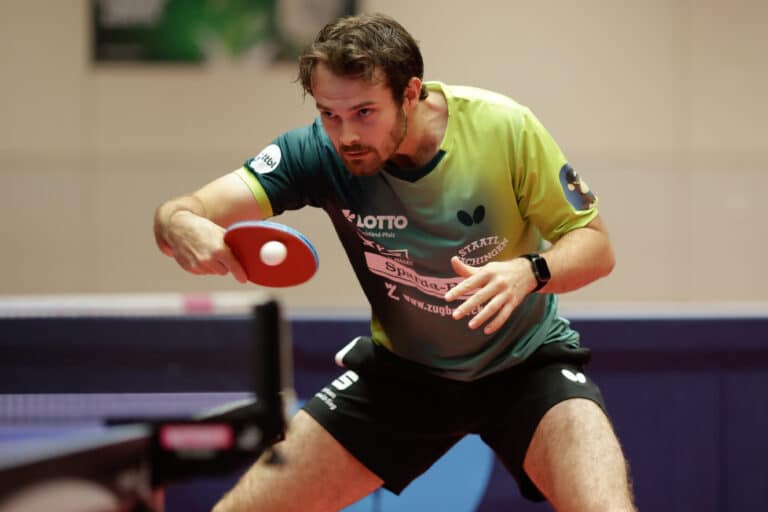 Tischtennis Bundesliga Spieler Sam Walker beim Spiel